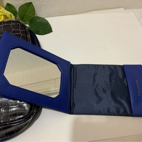 NEW Senegence Faux Alligator Embossed Zip Travel Makeup Bag and matching mirror - Picture 9 of 9